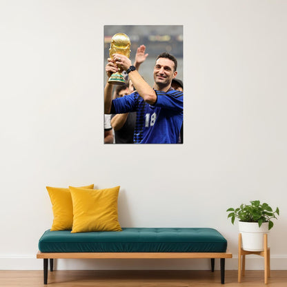 Scaloni Argentina Manager Soccer Trophy 2022 Football Champions Poster Wall Art Print Home Wall Decor