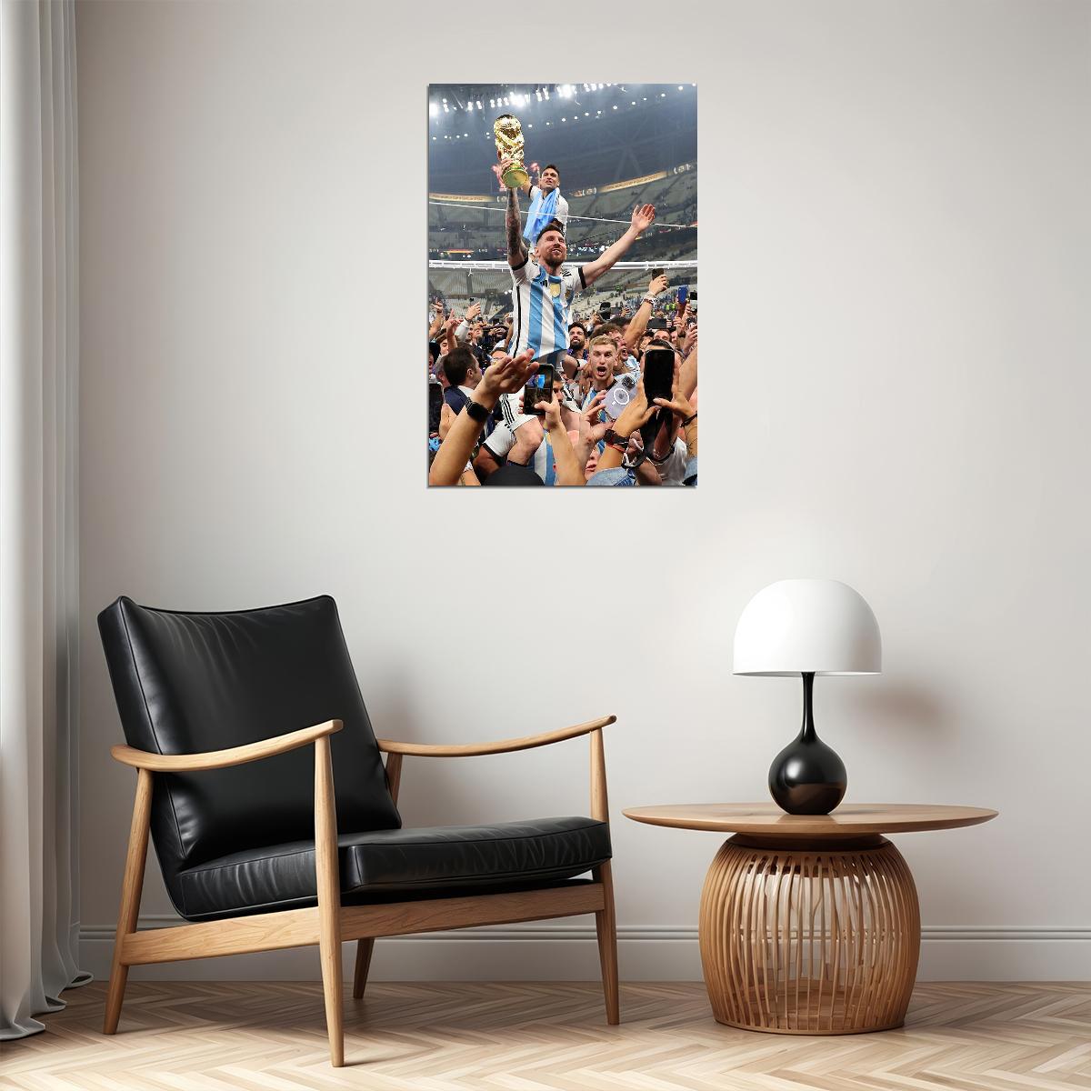 Messi Lautaro Football Final 2022 Argentina Soccer Champions Poster Wall Art Print Home Wall Decor - xonomax