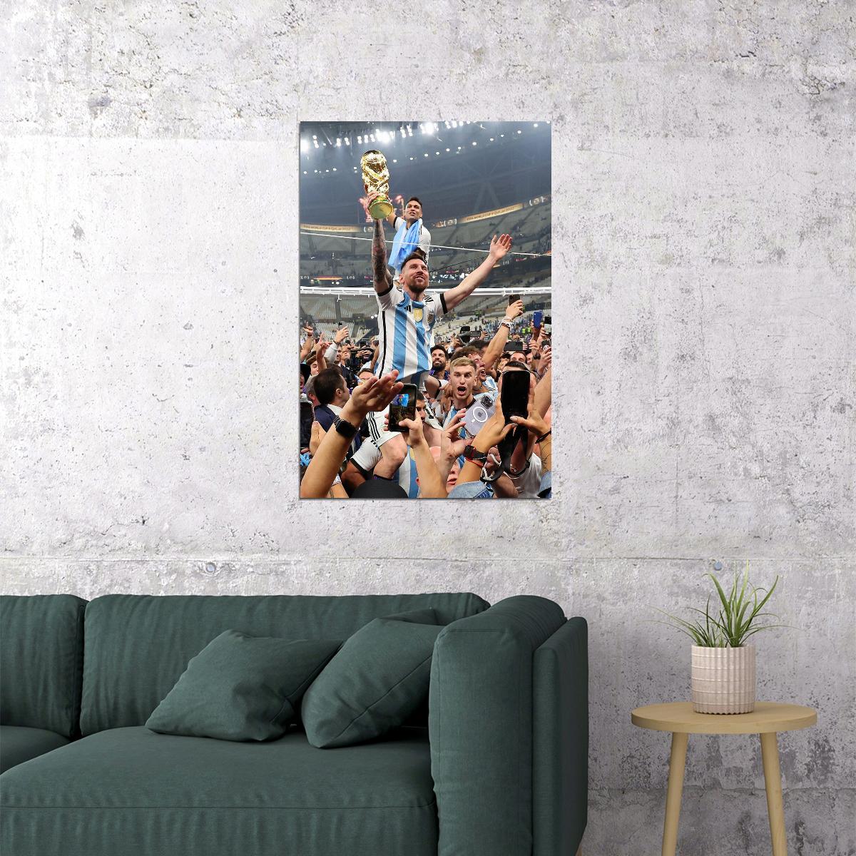 Messi Lautaro Football Final 2022 Argentina Soccer Champions Poster Wall Art Print Home Wall Decor - xonomax