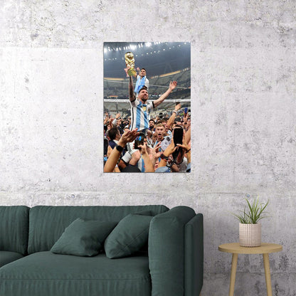Messi Lautaro Football Final 2022 Argentina Soccer Champions Poster Wall Art Print Home Wall Decor - xonomax