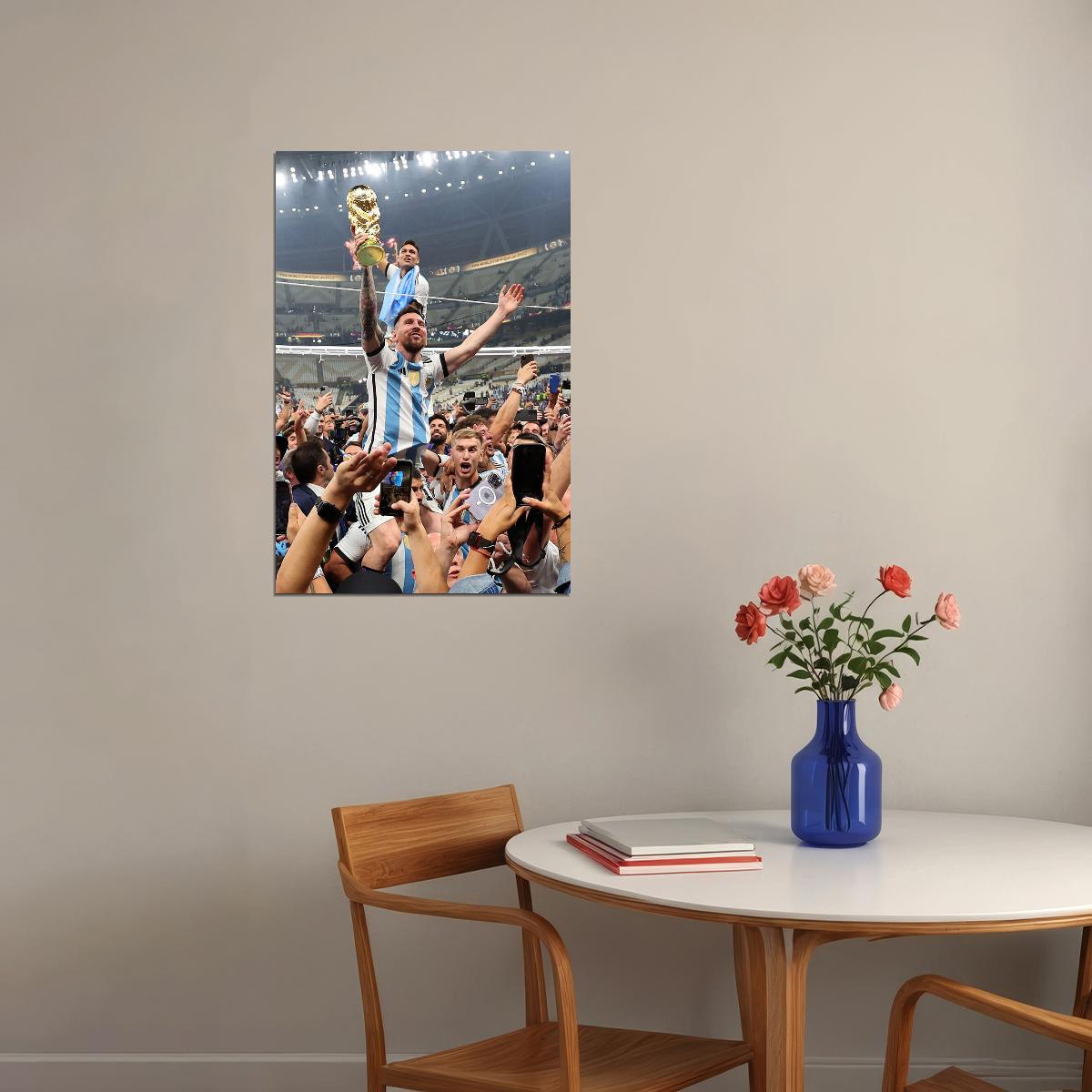 Messi Lautaro Football Final 2022 Argentina Soccer Champions Poster Wall Art Print Home Wall Decor - xonomax