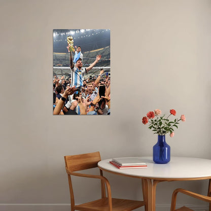 Messi Lautaro Football Final 2022 Argentina Soccer Champions Poster Wall Art Print Home Wall Decor - xonomax