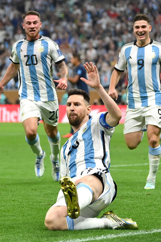 Leo Messi Celebrating Goal Soccer 2022 Football Argentina Fans Poster Wall Art Print Home Wall Decor - xonomax