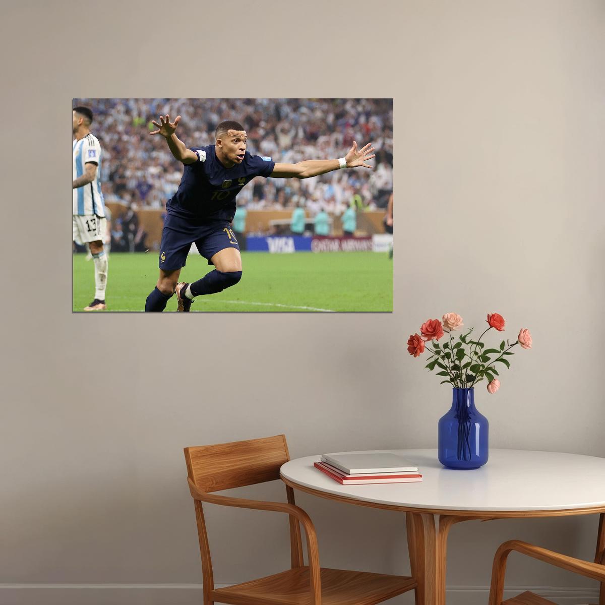 Mbappe Scoring Goal Football Final France World Soccer Fans Poster Wall Art Print Home Wall Decor - xonomax