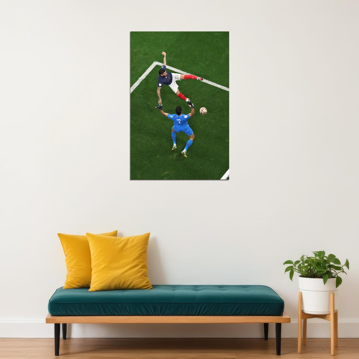 Theo Hernandez Goal France National Team World Cup Poster Wall Art Print Home Wall Decor - xonomax