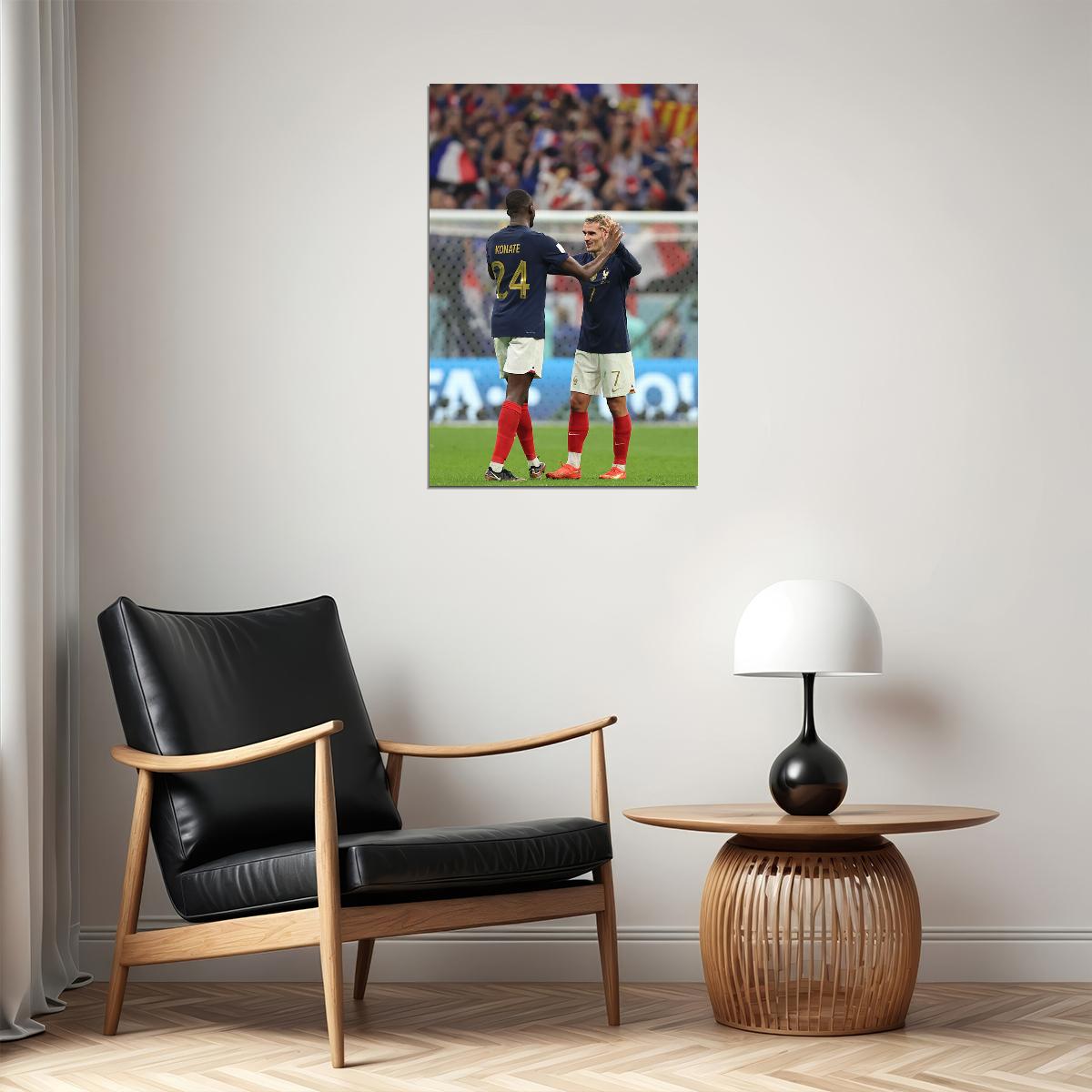 Ibrahima Konate Antoine Griezmann France World Cup Poster Wall Art Print Home Wall Decor - xonomax