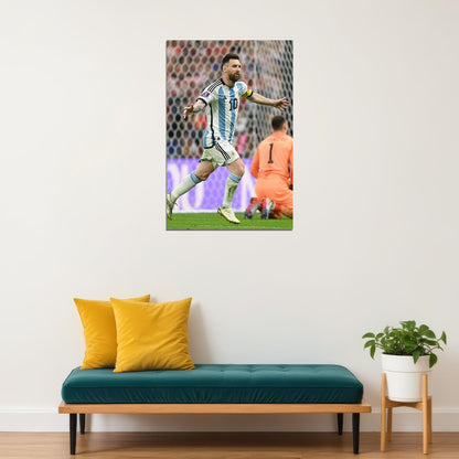 Lionel Messi Goal Celebration Argentina World Cup Poster Wall Art Print Home Wall Decor - xonomax