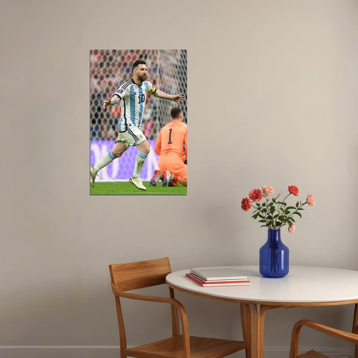 Lionel Messi Goal Celebration Argentina World Cup Poster Wall Art Print Home Wall Decor - xonomax
