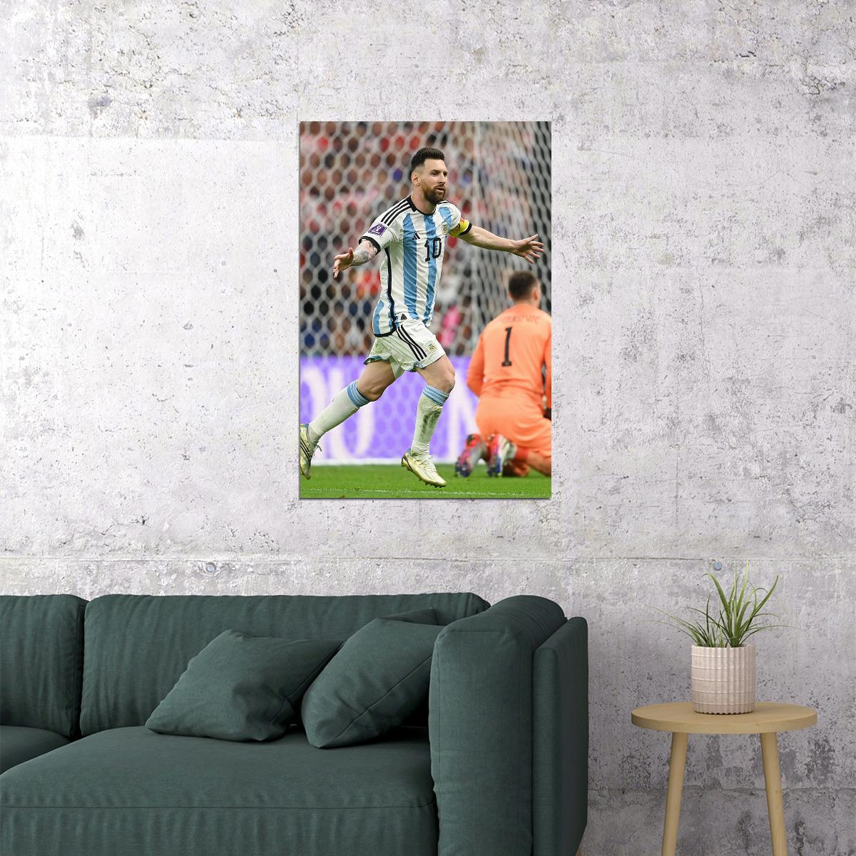 Lionel Messi Goal Celebration Argentina World Cup Poster Wall Art Print Home Wall Decor - xonomax