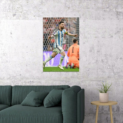 Lionel Messi Goal Celebration Argentina World Cup Poster Wall Art Print Home Wall Decor - xonomax