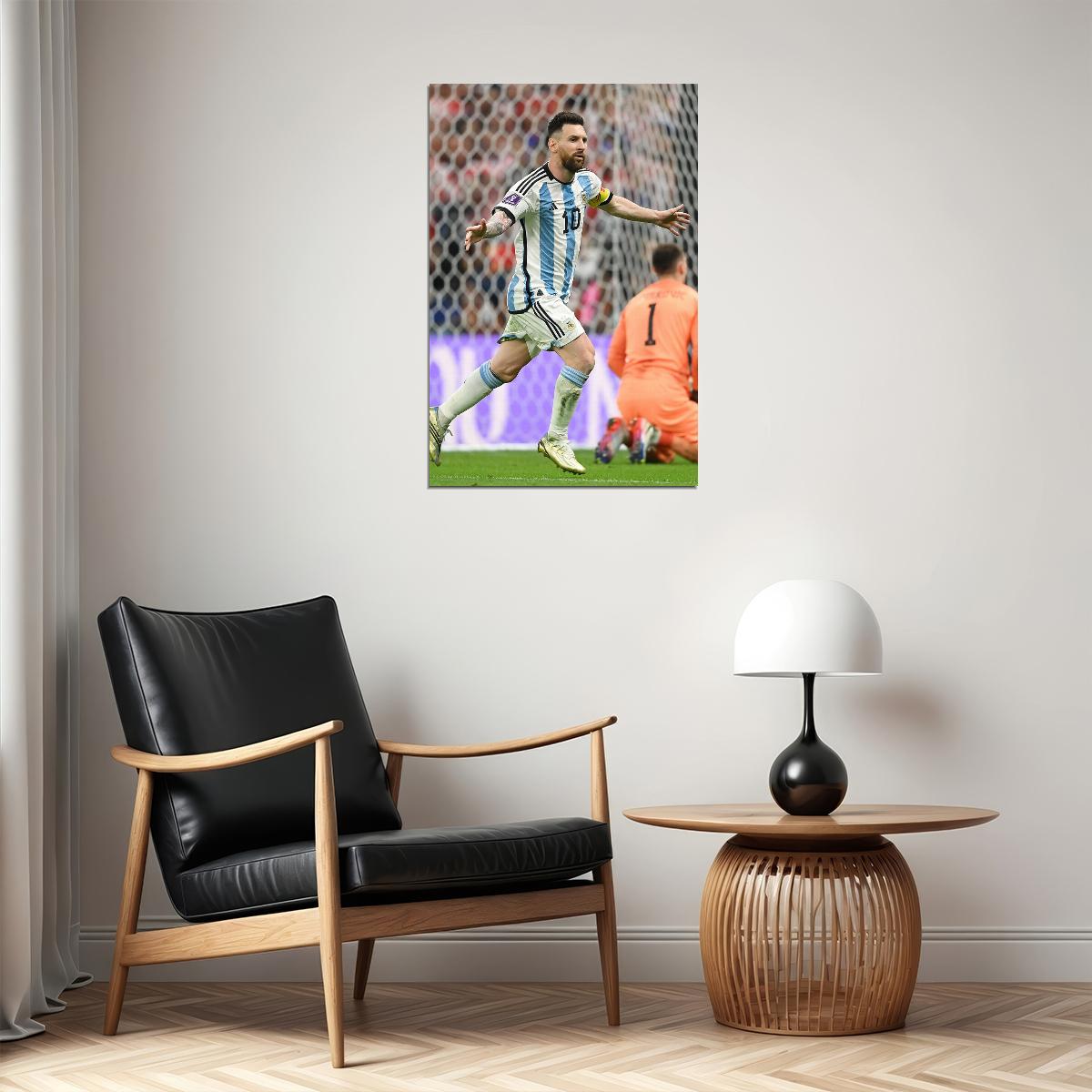 Lionel Messi Goal Celebration Argentina World Cup Poster Wall Art Print Home Wall Decor - xonomax