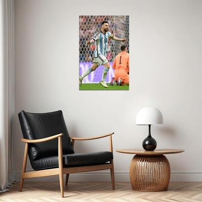 Lionel Messi Goal Celebration Argentina World Cup Poster Wall Art Print Home Wall Decor - xonomax