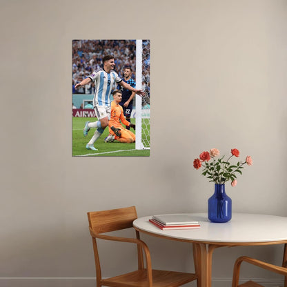 Julian Alvarez Goal Celebration Argentina World Cup Poster Wall Art Print Home Wall Decor - xonomax