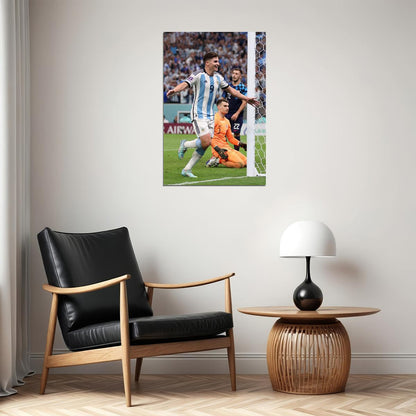 Julian Alvarez Goal Celebration Argentina World Cup Poster Wall Art Print Home Wall Decor - xonomax
