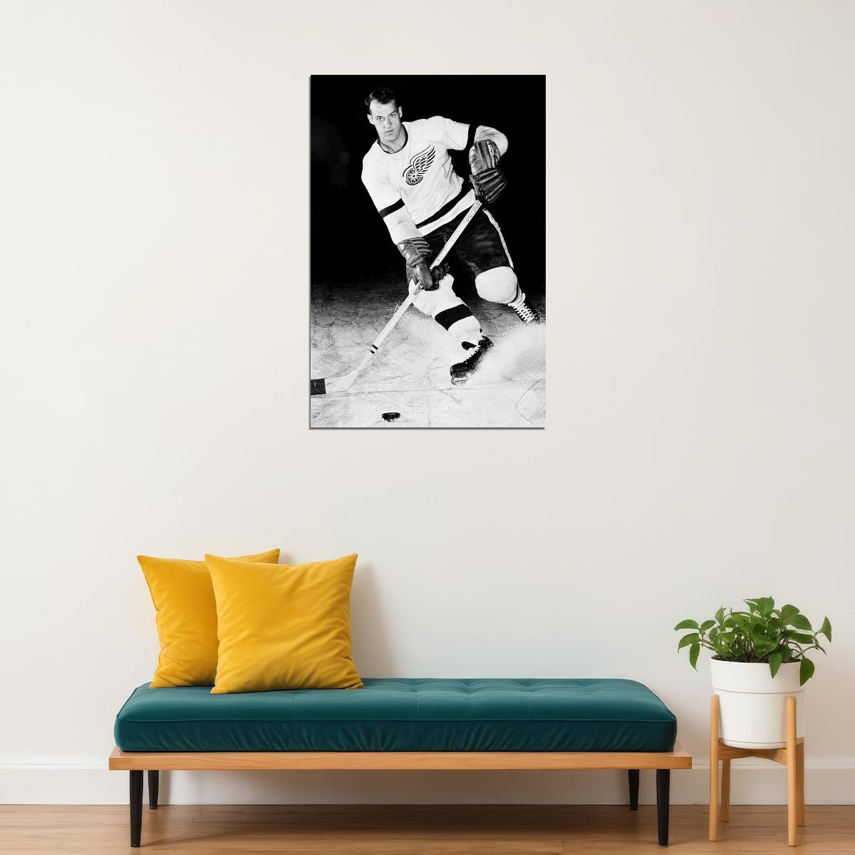 Howe Celebrity Ice Hockey Athlete Sports Poster Wall Art Print Home Wall Decor - xonomax