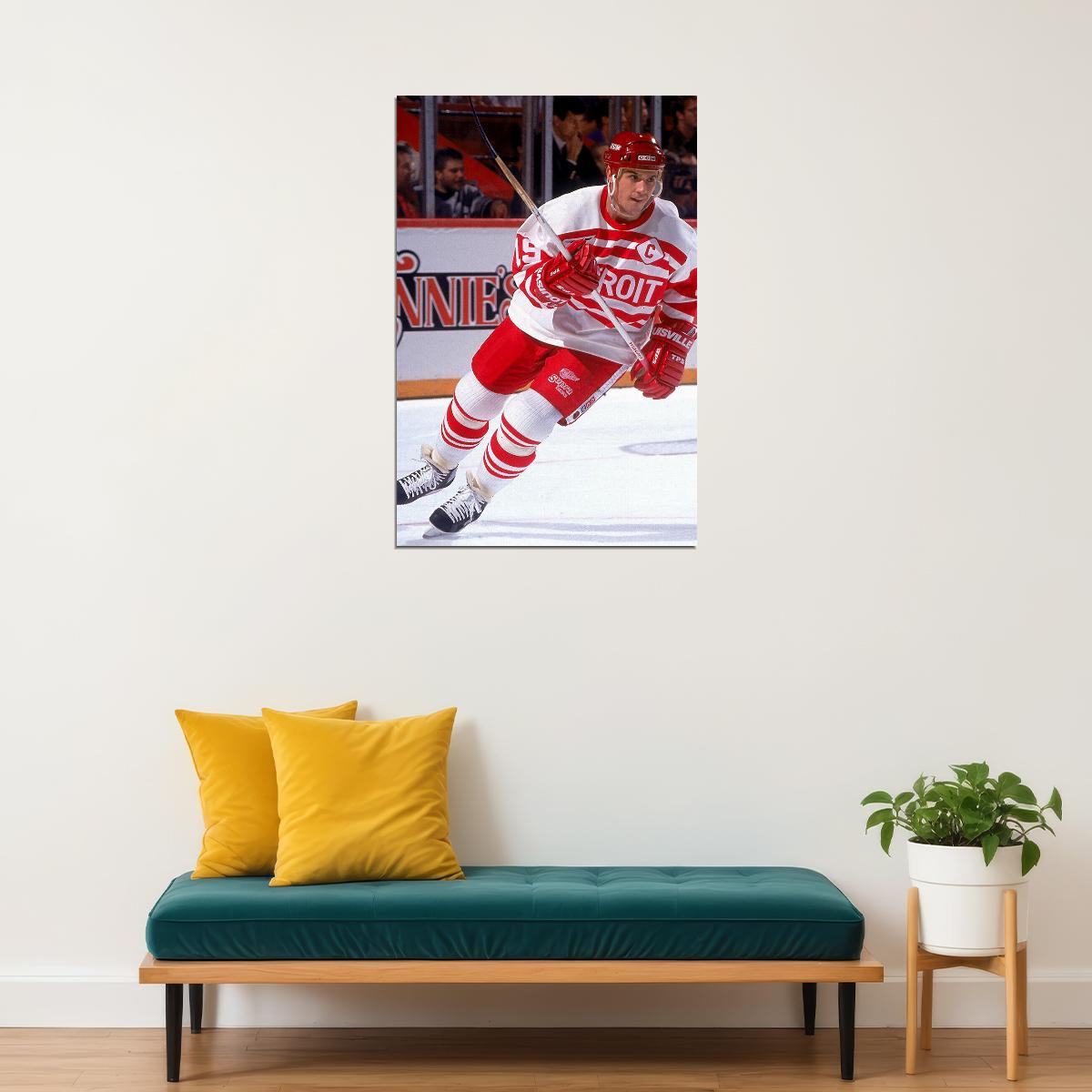 Steve Yzerman İce Hockey Sports Style Poster Wall Art Print Home Wall Decor - xonomax