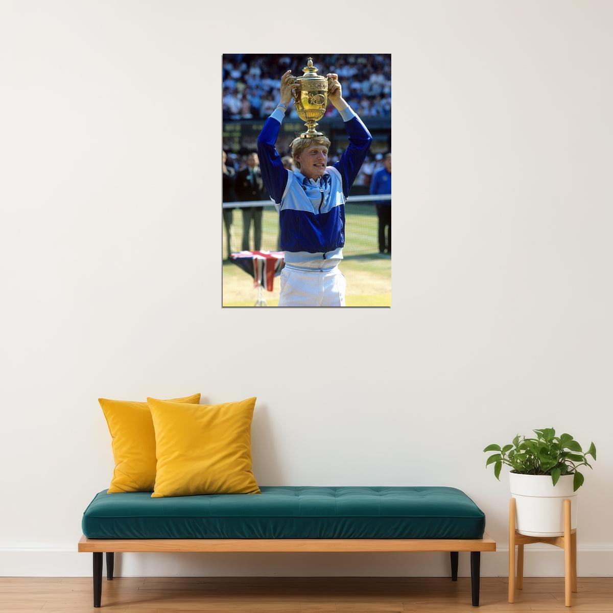 Boris Becker Celebrity Tennis Player Tennis Match Poster Wall Art Print Home Wall Decor - xonomax