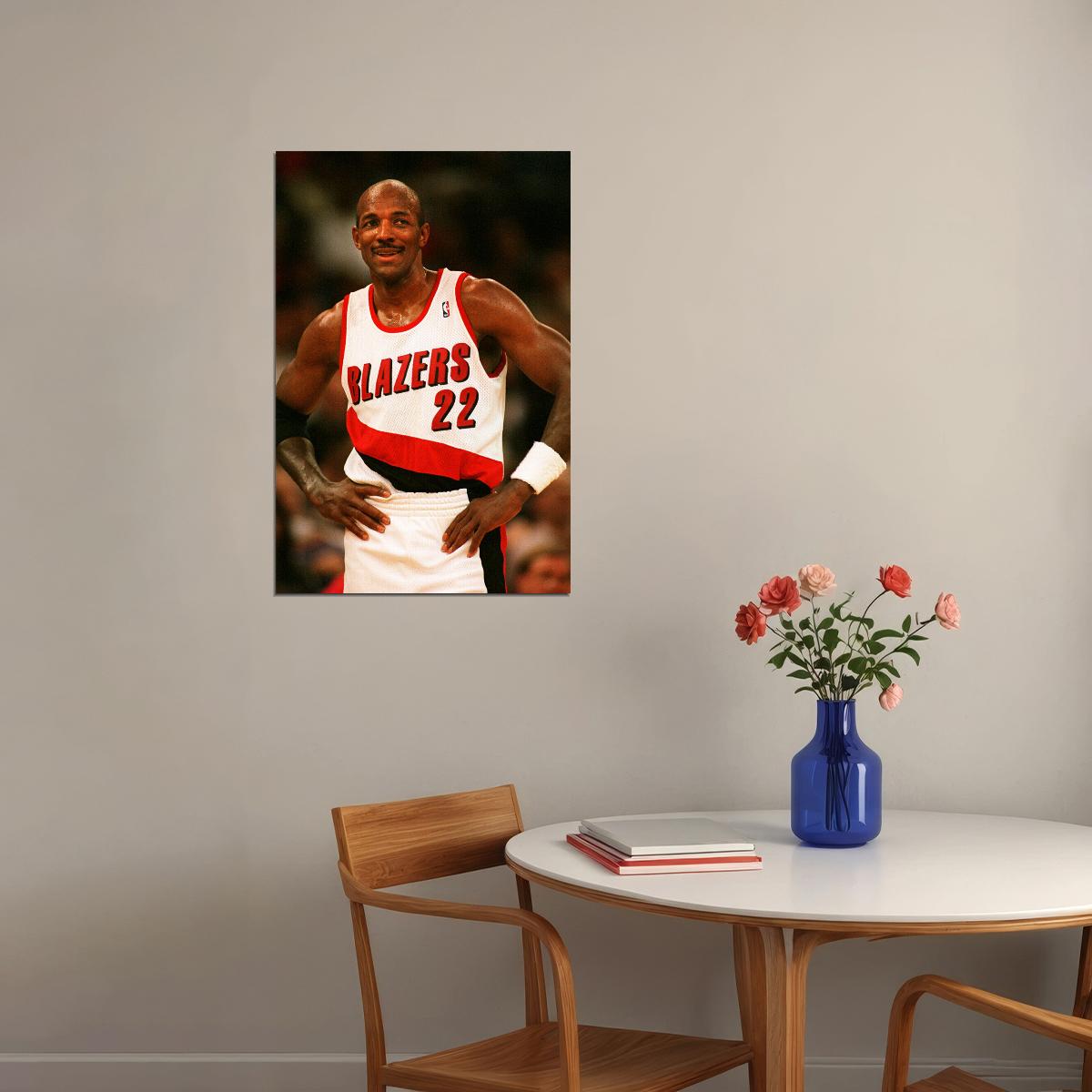 Clyde Drexler American Basketball Sports Poster Wall Art Print Home Wall Decor - xonomax