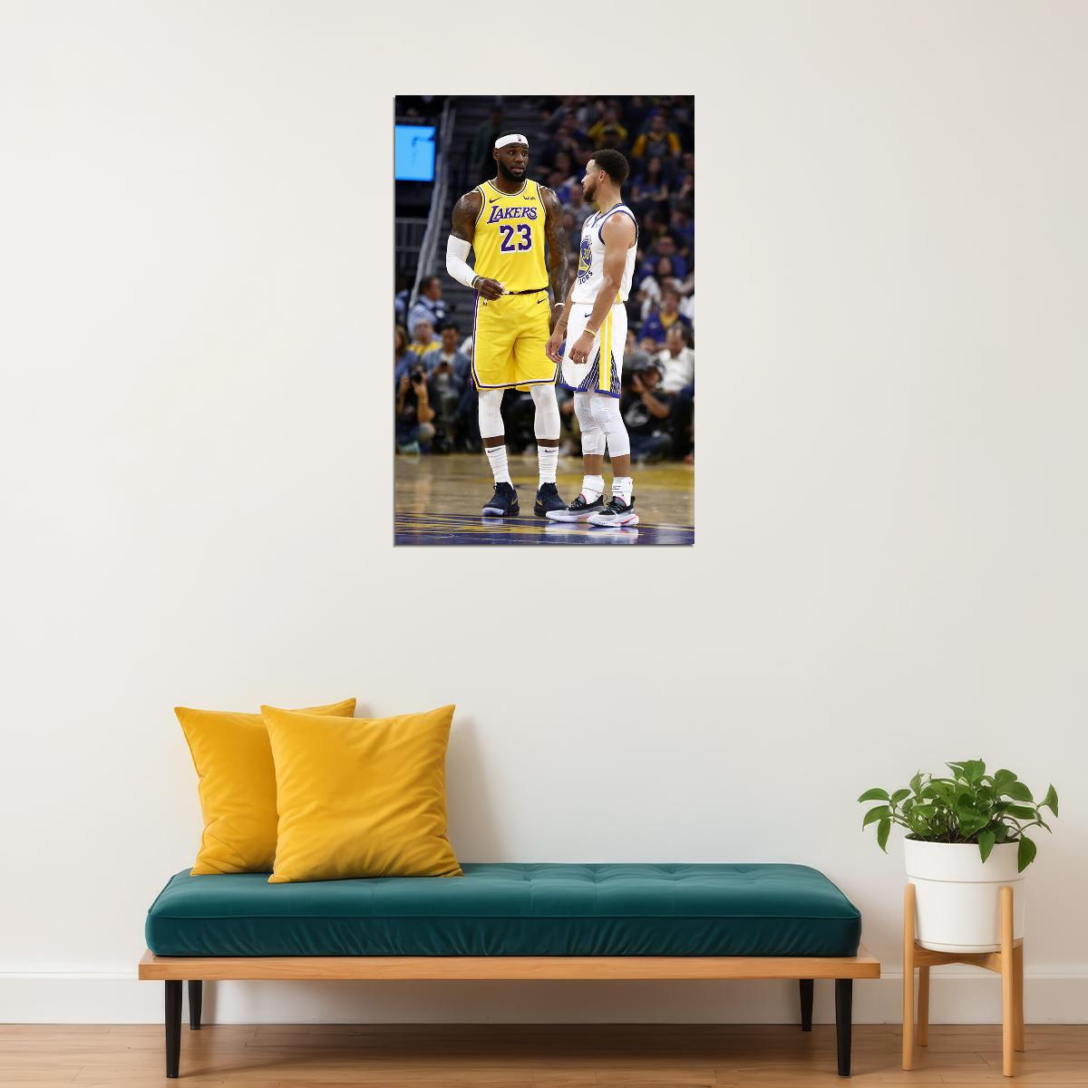 Lebron James And Stephen Curry Basketball Player Poster Wall Art Print Home Wall Decor - xonomax