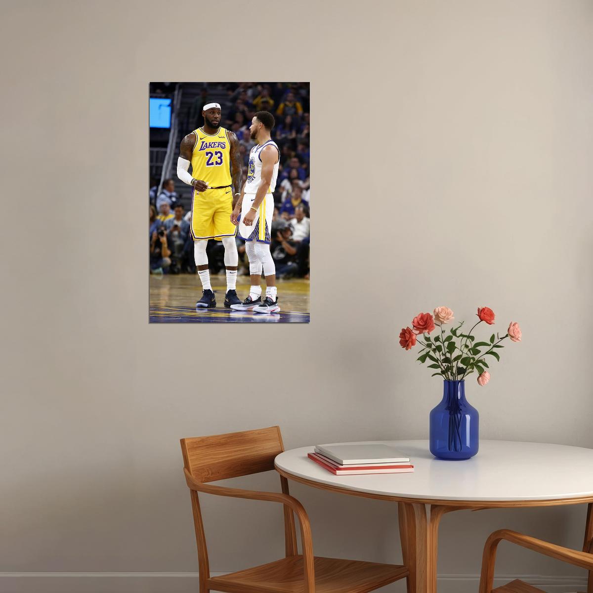 Lebron James And Stephen Curry Basketball Player Poster Wall Art Print Home Wall Decor - xonomax