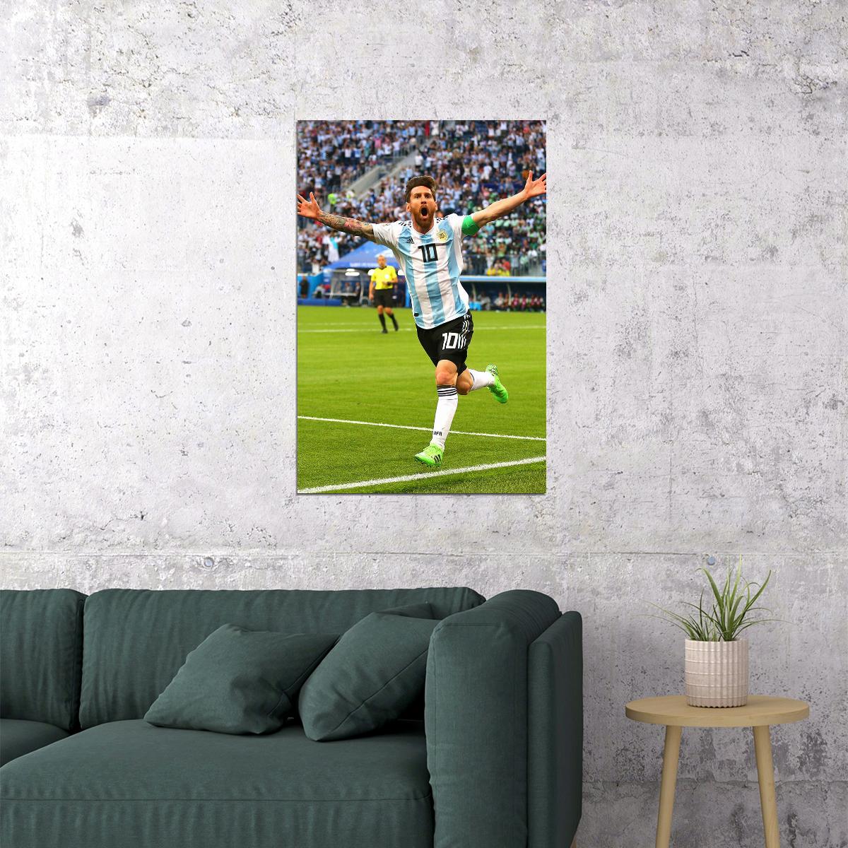 Lionel Messi Argentina National Team World Cup Poster Wall Art Print Home Wall Decor - xonomax