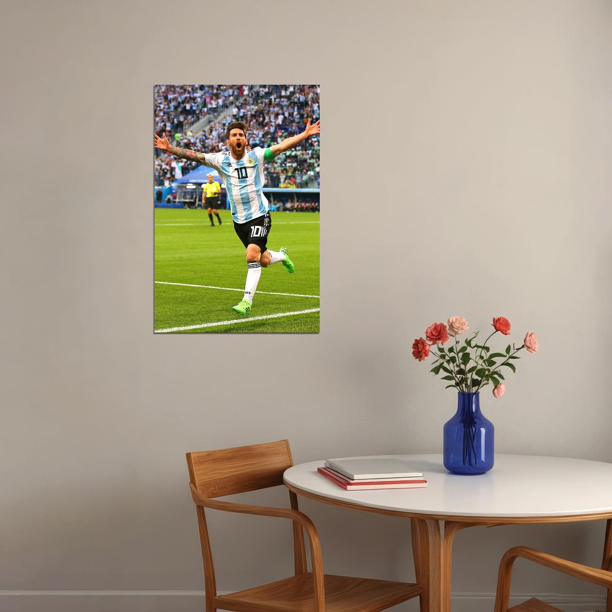 Lionel Messi Argentina National Team World Cup Poster Wall Art Print Home Wall Decor - xonomax