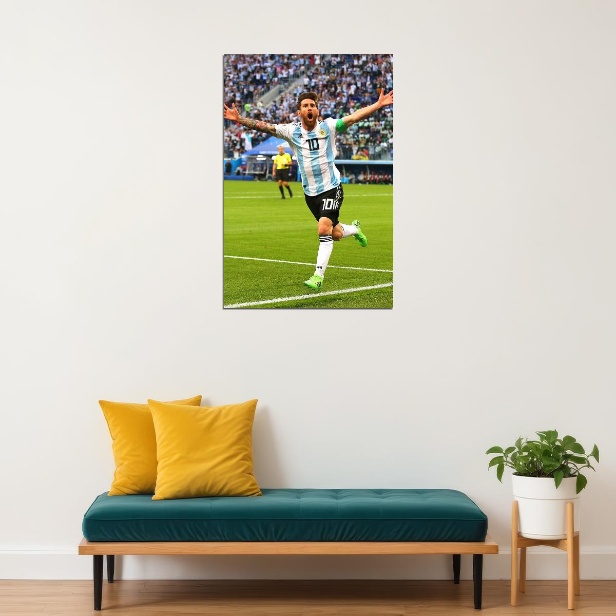 Lionel Messi Argentina National Team World Cup Poster Wall Art Print Home Wall Decor - xonomax