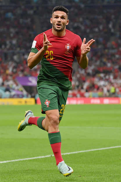 Goncalo Ramos Goal Celebration Portugal World Cup Poster Wall Art Print Home Wall Decor - xonomax