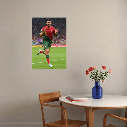 Goncalo Ramos Goal Celebration Portugal World Cup Poster Wall Art Print Home Wall Decor - xonomax