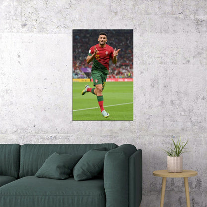 Goncalo Ramos Goal Celebration Portugal World Cup Poster Wall Art Print Home Wall Decor - xonomax