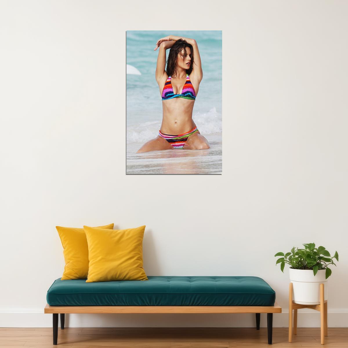 Alessandra Ambrosio Celebrity Model Actress Poster Wall Art Print Home Wall Decor - xonomax