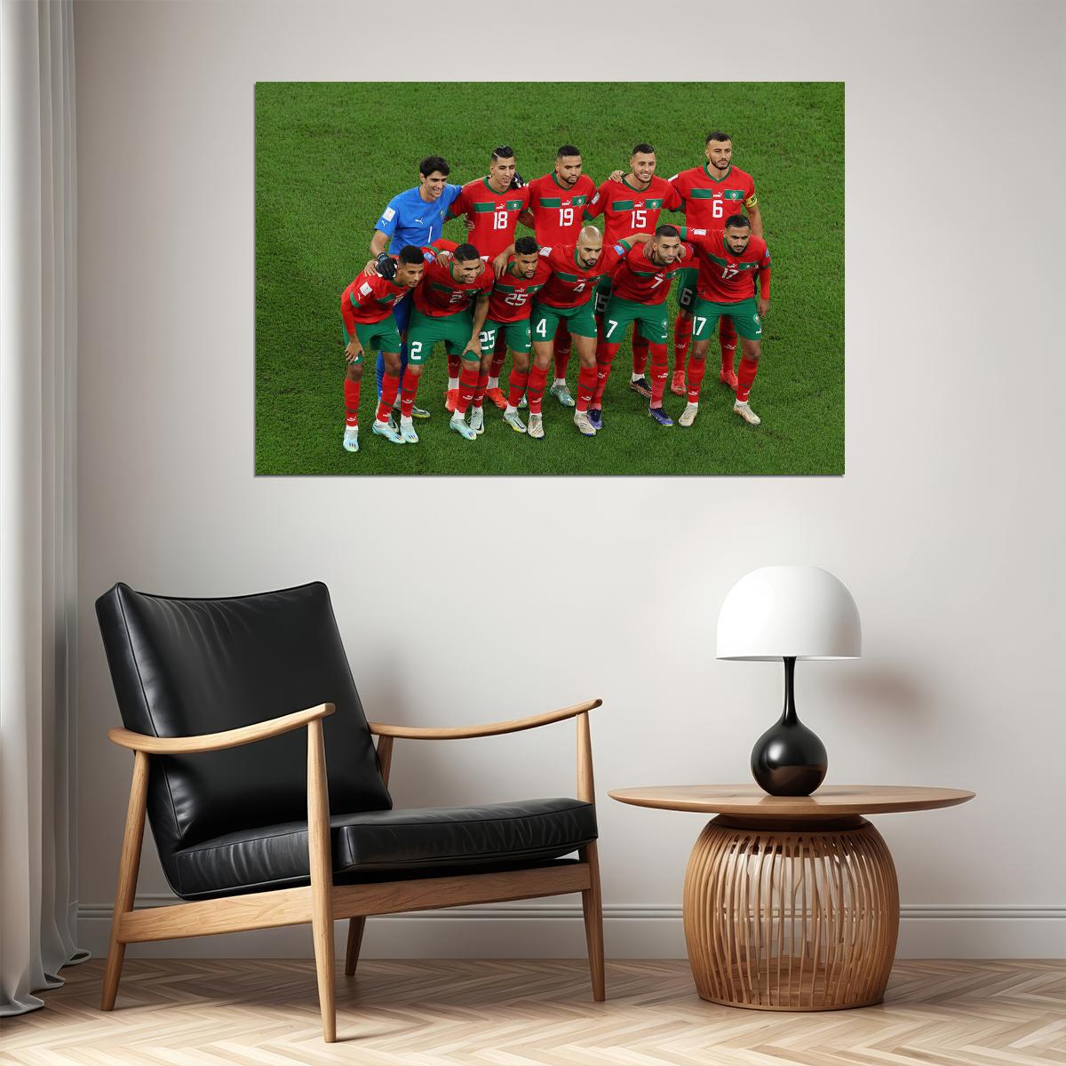 Morocco National Football Team World Cup Poster Wall Art Print Home Wall Decor - xonomax