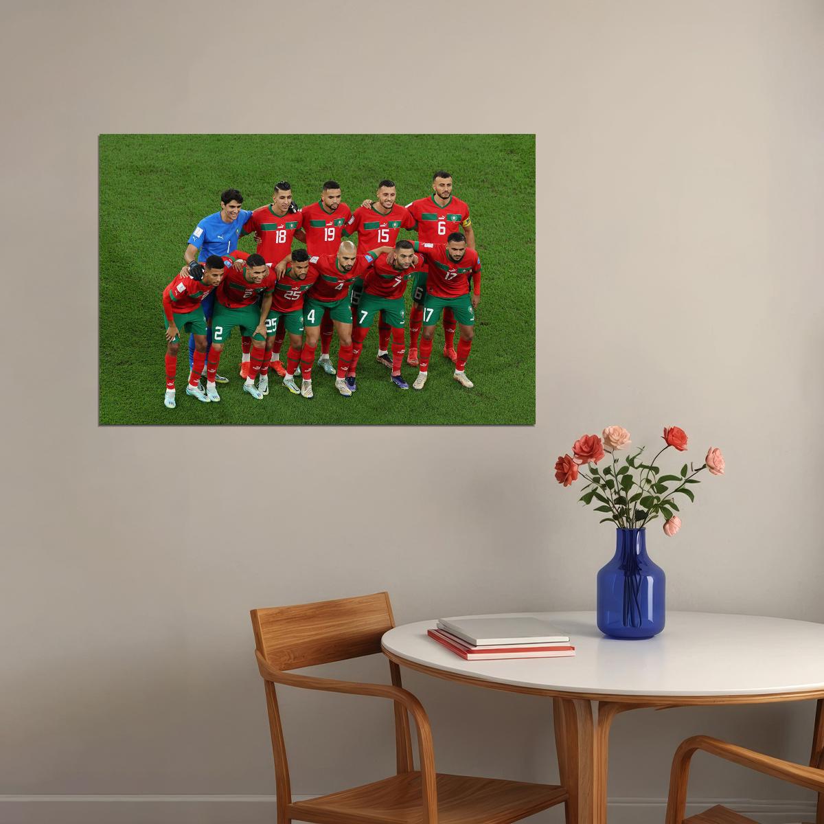 Morocco National Football Team World Cup Poster Wall Art Print Home Wall Decor - xonomax