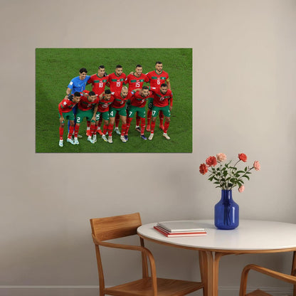 Morocco National Football Team World Cup Poster Wall Art Print Home Wall Decor - xonomax