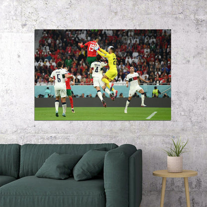 Youssef En Nesyri Goal Morocco World Cup Fans Poster Wall Art Print Home Wall Decor