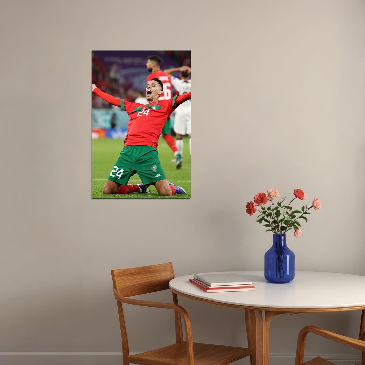 Badr Benoun Morocco National Team World Cup Poster Wall Art Print Home Wall Decor - xonomax