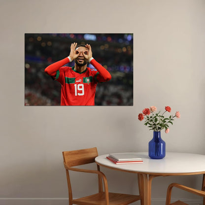 Youssef En Nesyri Morocco National Team World Cup Poster Wall Art Print Home Wall Decor
