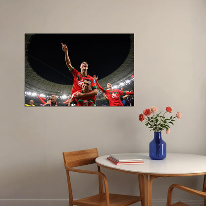 Achraf Dari Walid Cheddira Morocco World Cup Poster Wall Art Print Home Wall Decor - xonomax
