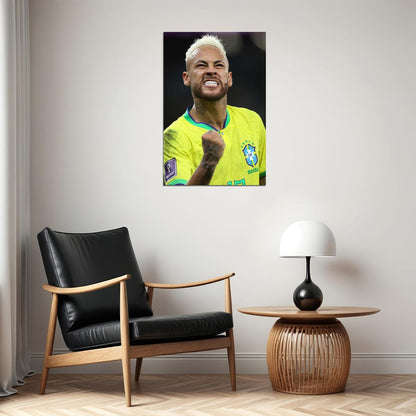 Neymar Goal Celebration Brazil World Cup Poster Wall Art Print Home Wall Decor - xonomax