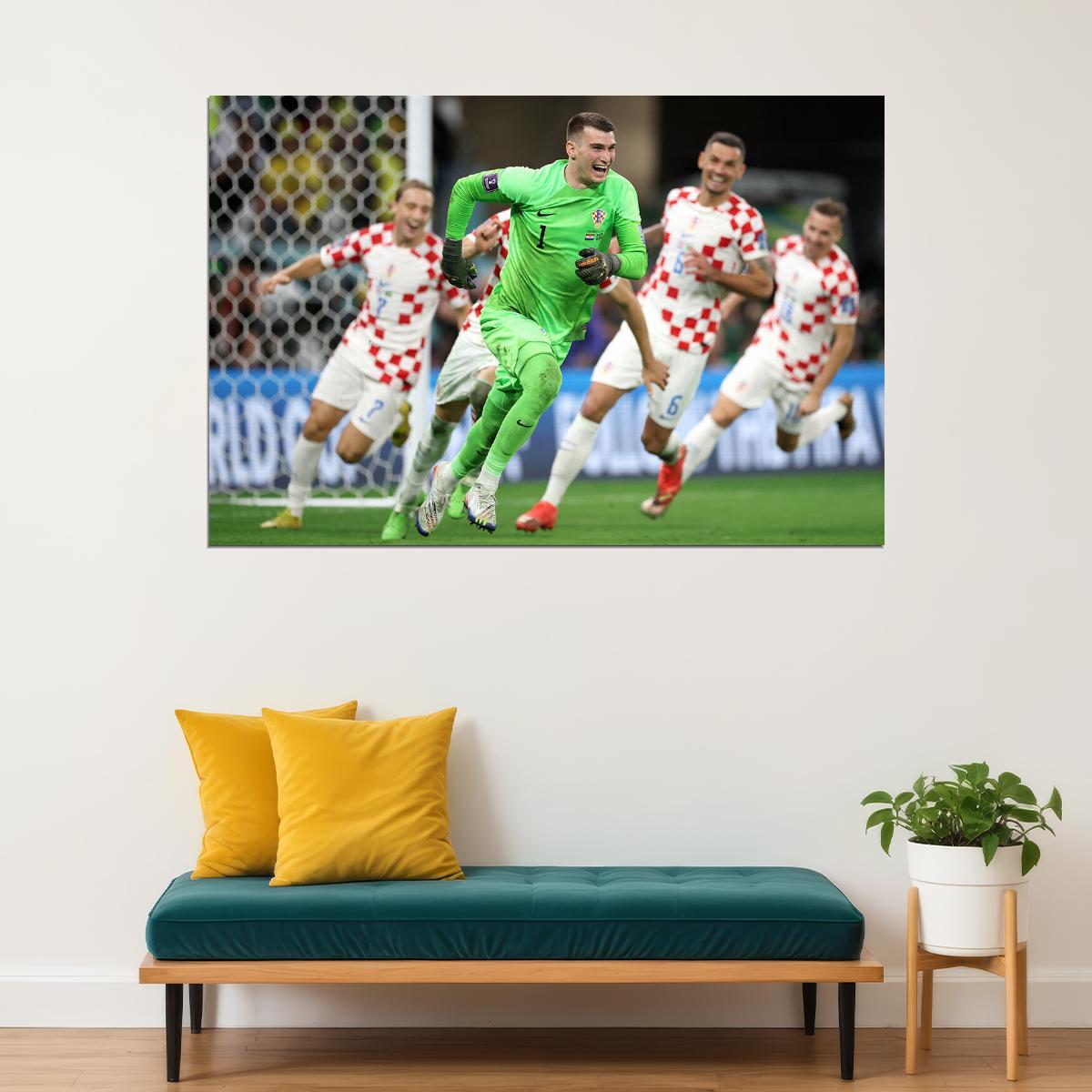 Dominik Livakovic Celebration Croatia World Cup Poster Wall Art Print Home Wall Decor - xonomax