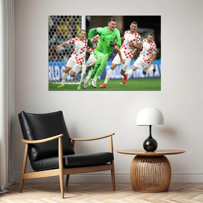 Dominik Livakovic Celebration Croatia World Cup Poster Wall Art Print Home Wall Decor - xonomax