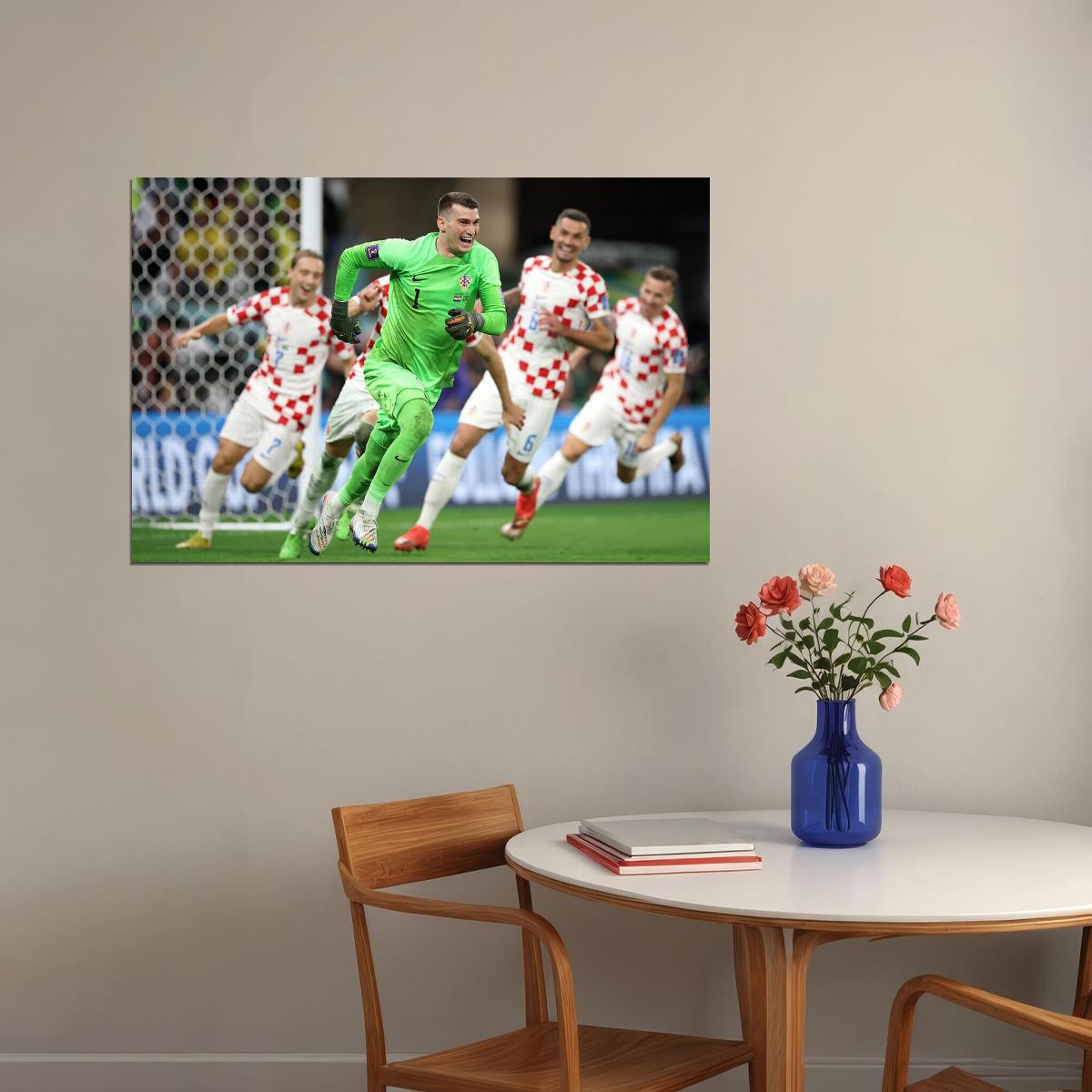 Dominik Livakovic Celebration Croatia World Cup Poster Wall Art Print Home Wall Decor - xonomax