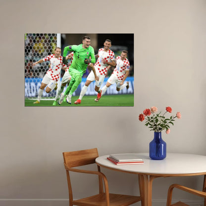 Dominik Livakovic Celebration Croatia World Cup Poster Wall Art Print Home Wall Decor - xonomax