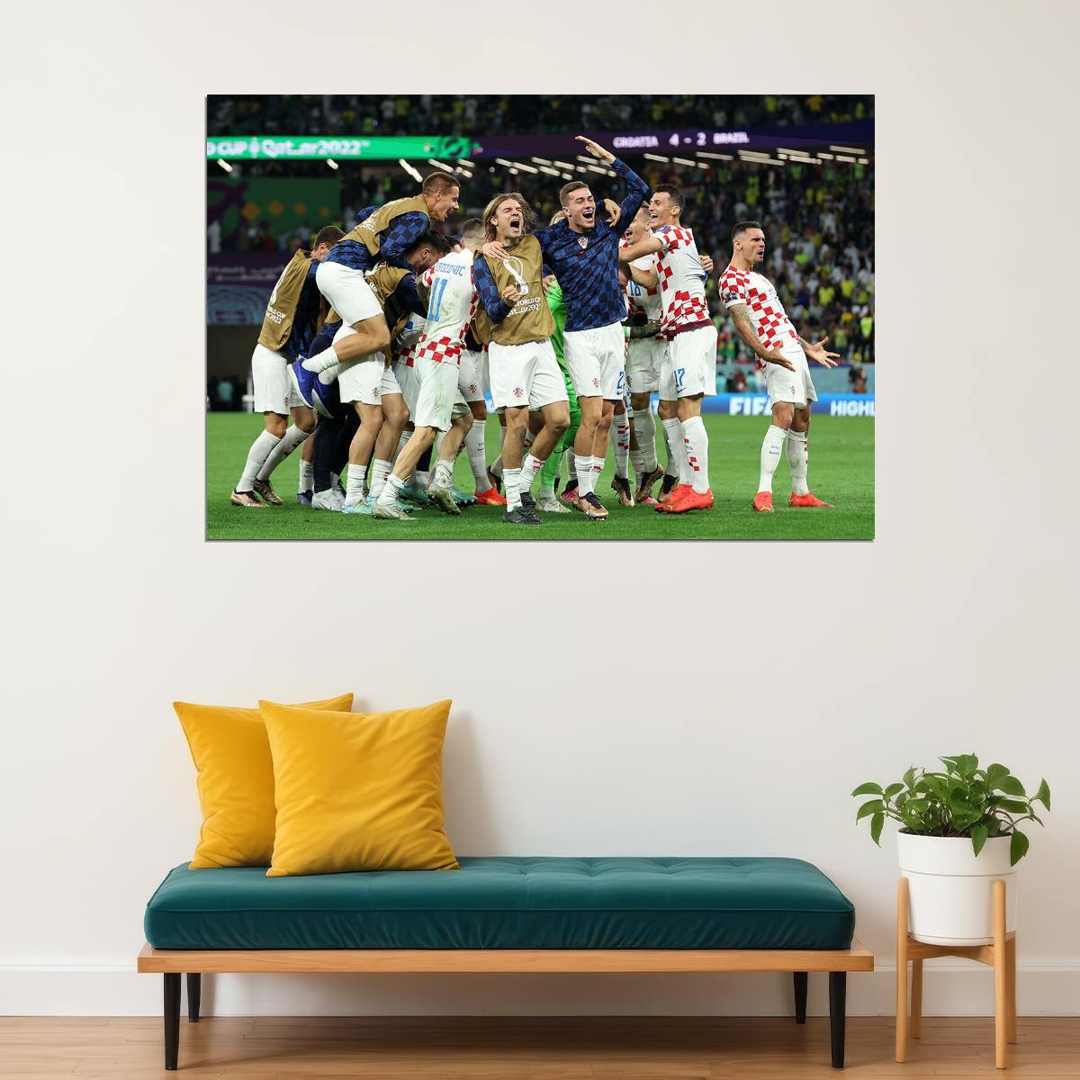Croatia National Team Celebration World Cup Sport Poster Wall Art Print Home Wall Decor - xonomax