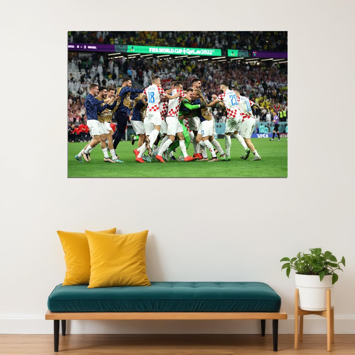 Croatia National Team Celebration World Cup Fans Poster Wall Art Print Home Wall Decor - xonomax