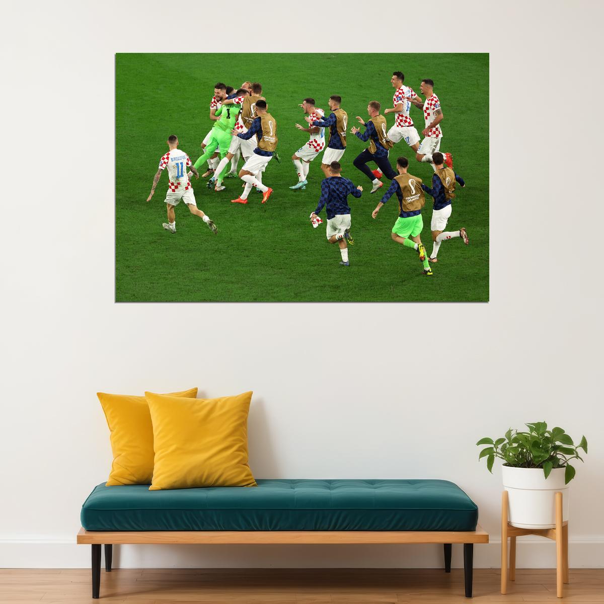 Croatia National Team Celebration World Cup Poster Wall Art Print Home Wall Decor - xonomax