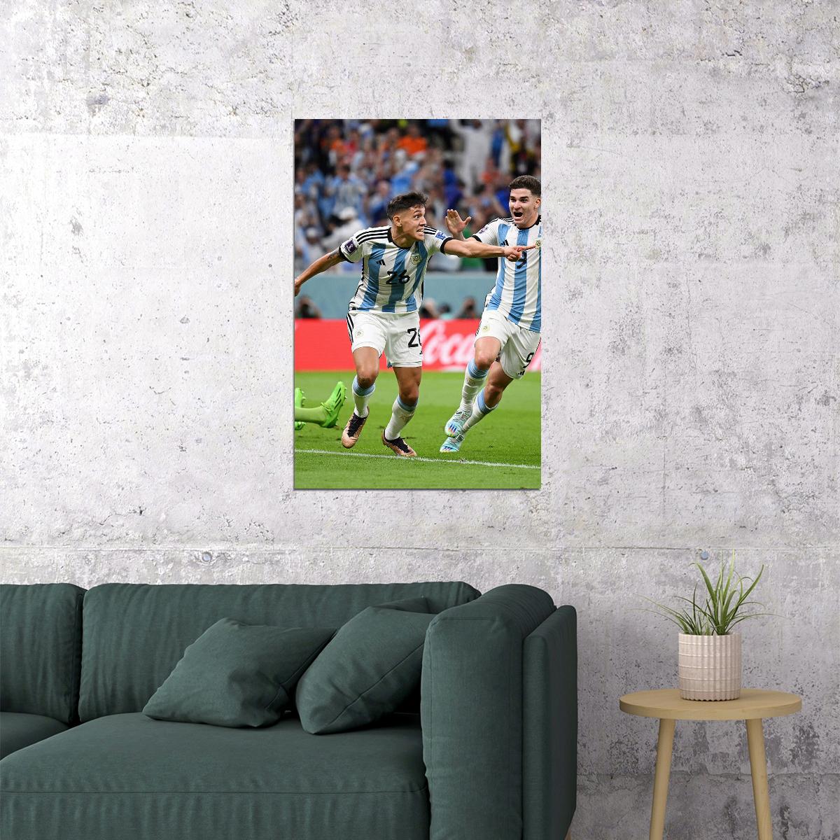 Nahuel Molina Celebration Argentina World Cup Poster Wall Art Print Home Wall Decor - xonomax