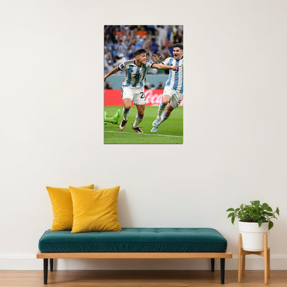 Nahuel Molina Celebration Argentina World Cup Poster Wall Art Print Home Wall Decor - xonomax