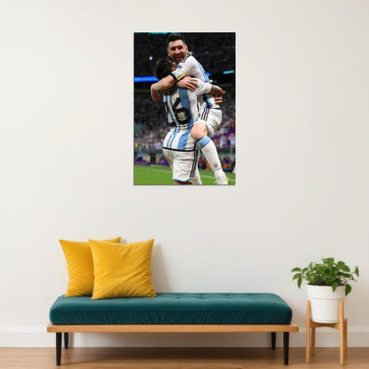 Lionel Messi Nahuel Molina Argentina World Cup Poster Wall Art Print Home Wall Decor - xonomax