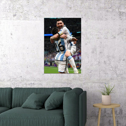 Lionel Messi Nahuel Molina Argentina World Cup Poster Wall Art Print Home Wall Decor - xonomax